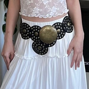 ⚫️Black Western Round Concho Disk Belt⚫️